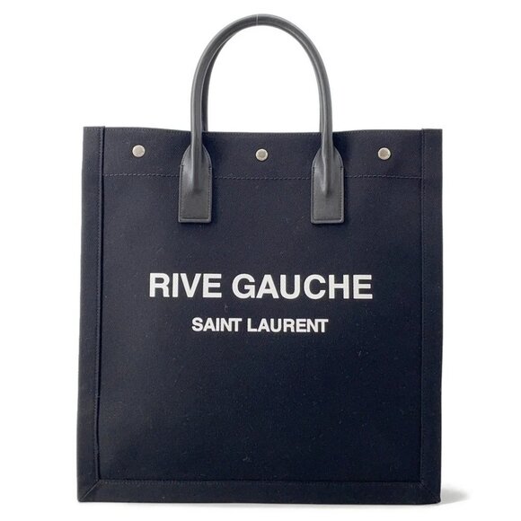 SAINT LAURENT PARIS Rive Gauche Tote Bag Canvas Black 632539 - Picture 1 of 11